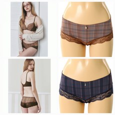 비너스 솔브)소프트한 레이스 프렌치 체크레이스 사각팬티D_J(SPTD477C_)_DJ