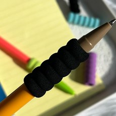 심플 펜그립 부드러운 펜슬홀더 고시용 굳은살방지, 8p 블랙, 블랙, 8개