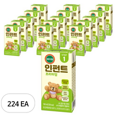 베지밀 유아용 뉴 인펀트 프리미엄1 미드 두유 190ml, 1, 224개