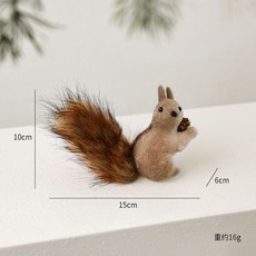聖誕節裝飾仿真松鼠掛件聖誕樹裝飾掛件節日場景裝飾佈置吊飾, 號松鼠坐姿（不含繩子）10*15*6cm, 1個