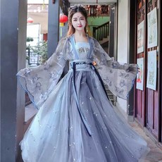 선녀의상 선녀옷 사극 중국 코스프레 드라마 공연 전통의상 드레스 코스튬, 1개, M 상의+스커트+저고리+3m스커트