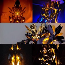 KOSMOS PG 1/60 獨角獸鋼彈 LED幻彩燈組，適用完美獨角獸、報喪女妖、鳳凰，APP遙控多色燈效，安裝簡便, 1個, PG報喪女妖 幻彩燈組 +鬃毛+大盾