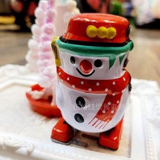 聖誕節復古發條玩具：聖誕老人、雪人鐵皮玩具，交換禮物首選, 雪人, 1個