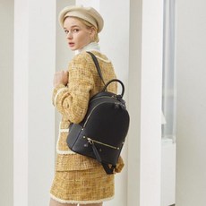 LYUNA&LYUNA 阿莫爾皮革背包, 中黑