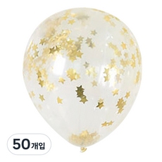 파티팡 컨페티 벌룬 30cm, 골드스타, 50개입