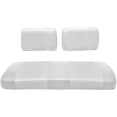 야마하 G-2/G-9 골프카트용 시트 커버 교체 - 전면 벤치 프리미엄 마린 비닐 5개 패널 스티칭 스테이플로 고정하는 설치 방식 투톤 골프카트 화이트, 황갈색