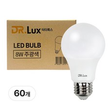 닥터룩스 LED 전구 8W, 주광색, 60개