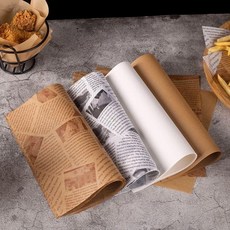 吸油紙 烘焙專用油紙 食物包裝紙 28*38cm 500張, 1個, 棕色英文印花款500張,28*38cm