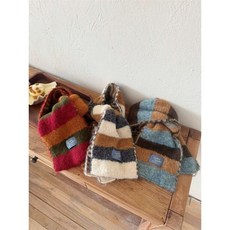 【 包 您省心】復古拼色洋氣韓版男童女童秋冬氛圍感穿搭凹造型保暖圍脖兒童圍巾