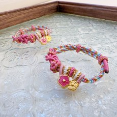 儒家寶寶 彌月金飾 純金手鏈/純金999手繩 兩朵小花 滿月/週歲彌月禮/抓周金飾