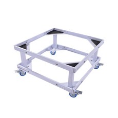 雙層帶輪洗衣機托架 附4剎車輪 長寬45-62cm可伸縮 使用高度23cm 適用波輪洗衣機及冰箱, 1個