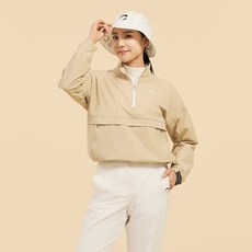 챌린저 여성 하이넥 반집업 스트레치 우븐탑