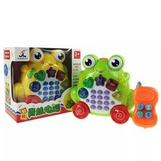 菲比尋常 智能青蛙電話 早教啟蒙故事機 寶寶益智玩具 音樂電話, 1個, 顏色隨機