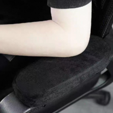 꿈이있는집 의자 팔쿠션 팔 받침대, 벨벳블랙 2P