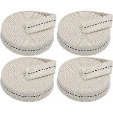 패티킬 3/4인치 너비 6피트 100% 면 플랫 심지 등유 램프 랜턴 오일 버너용 레드 스티치가 있는 롤 4개, Black, 5/8" x 6 Feet