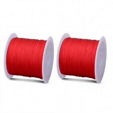 앙플러스 단단한 나일론 매듭실 팔찌 매듭끈, 레드, 2개