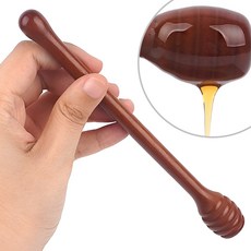 꿀 스푼 옻칠 나무 우드 숟가락 수저 허니 디퍼, 1개