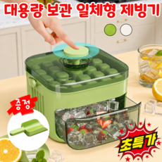 1/1+1 [간편 필수템] 손대지 않는 대용량 아이스메이커 가정용 대용량 식품 등급 제빙 손 얼음틀, 1개, 그린