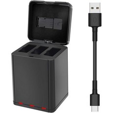 하나토라 급속 배터리 충전기 DJI 라이즈 텔로텔로 EDU 미니드론용 USB 충전 타입C 케이블 3 in 1 다중 허브 휴대용 저장 케이스, 하나토라 급속 배터리 충전기 DJI 라이즈 텔로텔로 E