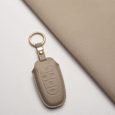 현대 천연 소가죽 스마트 키케이스 호환 (그랜저/싼타페/쏘나타/펠리세이드/넥쏘/투싼) 차량용품 + 선물포장, 현대 J5 타입(5버튼), 에토프그레이