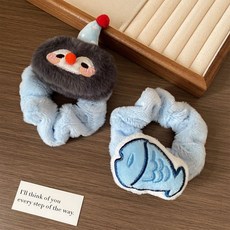 봉제 펭귄 플러시 머리끈 가을 겨울 볼륨 스크런치 헤어 타이