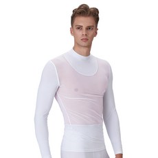 GearX 男款奢華夏季網眼長袖有領涼感打底衣