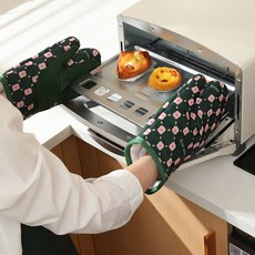 존글로벌 실리콘 오븐 장갑 양손착용 세트, 딥그린, 1세트