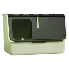 UrbanPaw 守愛前艙口超大全封閉貓砂盆, 1個, 黑綠色