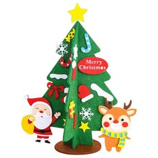 DIY手作聖誕樹擺件 環保毛氈布材料包 兒童節慶手作 親子裝飾 幼兒園教材 聖誕節禮物, 1個, C