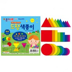 종이나라 도형색종이 세모네모원형 모양 90매, 1팩, 10개
