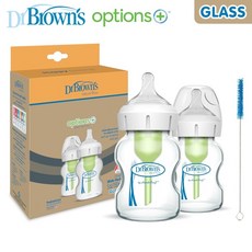 닥터브라운 와이드넥 옵션스 플러스 유리젖병 2P, 150ml, 1개
