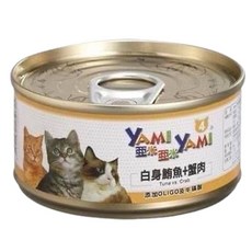 亞米亞米 白身鮪魚 貓罐, 1個, 白身鮪魚+蟹肉(橘)