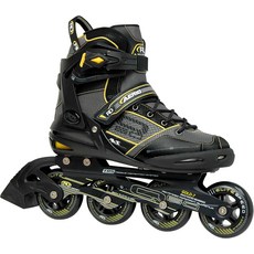 롤러 더비 AERIO Q-60 남성 인라인 스케이트, Black/Yellow, US 8/UK 7