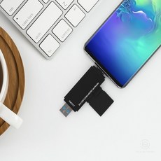 스마트폰 아이폰 OTG젠더 USB3.1 블랙박스 SD카드 리더기 C타입 A타입, 1개