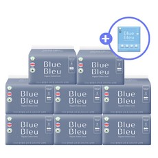 블루블루 생리대 유기농 순면커버 국내제조 생리대 슈퍼롱 오버나이트, 6개입, 8세트