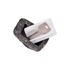 備用鑰匙收納 隱藏式 庭院裝飾, 黑色仿真石頭鑰匙盒, 1個