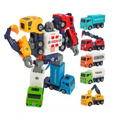 WARRIOR 5合1 DIY拆裝工程車組 兒童組裝變形機器人, 1個, Multi-color
