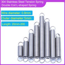 304 스테인레스 스틸 O 링 후크 연장 스프링 와이어 직경 0.8mm 길이 20mm 200mm 코일, 02 20pcs, 13 0.8x7x50mm