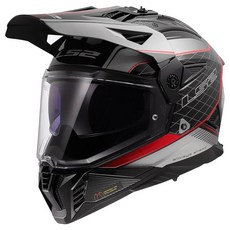 LS2 Helmets 블레이즈 II 어드벤처 오토바이 헬멧 선쉴드 포함(매트 블랙 - 스몰), 3X-라지, 유광 100번째 자오선 블랙/라이트 그레이/레드