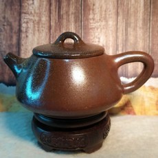 原礦底槽請 柴燒 石瓢壺 菱形9孔出水 260cc, 1個