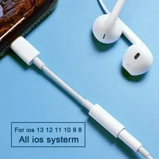 휴대용 비데조명 3.5mm 헤드폰 Adaptador 8pin 3 5MM 어댑터 이어폰 잭 케이블 IPhone 14 13 12 11 Pro Max, 03 WHITE, 03 하얀색