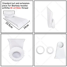 Bestway 또는 Intex 노즐과 호환되는 풀 분수 직접 장착, 04 WH For Bestway