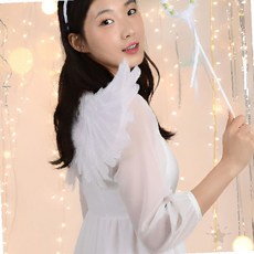 무대 공연 행사 어린이 의상 소품 하얀 깃털 등 장식 액세서리 파티 촬영 소품