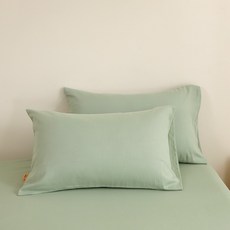 純棉雙層紗枕套 透氣 親膚 睡眠用品 成人款 48x74cm 兒童款 30x50cm 枕頭套 40x60cm 可水洗+覓琳-嫩荷綠+30cmX50cm枕套一對, 覓琳-嫩荷綠