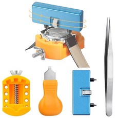 Cezmkio 시계 배터리 교체 키트 4피스 리무버 홀더가 있는 케이스 오프너 세트 회전 오픈 커버용 렌치 백 319865