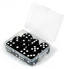 컬러 주사위 16mm 보드게임 다이스, 검정