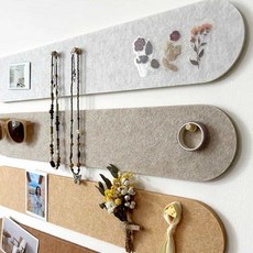 INSAVII 펠트 게시판 벽 장식 메모 보드 아이방 사무실 어린이집 부드러운 질감 안전한 사용 4p, 46x40cm 브라운세트