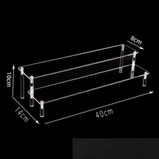 Funko POP 피규어 향수 메이크업 정리함 및 액션 피규어 홀더 자동차 모델 컵케이크 스탠드용 투명 아크, 07 2 tier 40x8cm