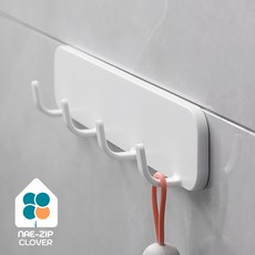 욕실 주방 다용도 걸이 4구, 1개, 화이트