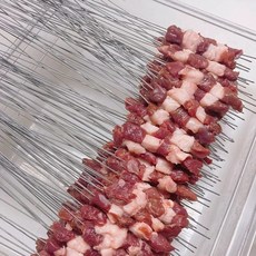 가정용전기고기불판 가정용고기그릴 꼬치구이, 200 개, 1.4mm 28cm 소형, 기본 색상